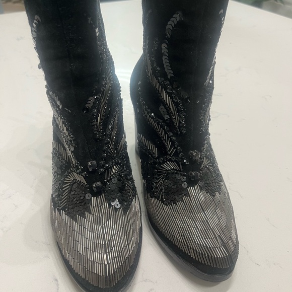 Embellished Suede Ankle Boots - Picture 2 of 7